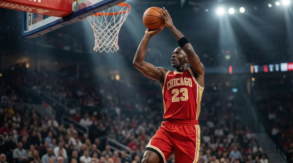 Jogador de basquetebol NBA a marcar pontos durante um jogo